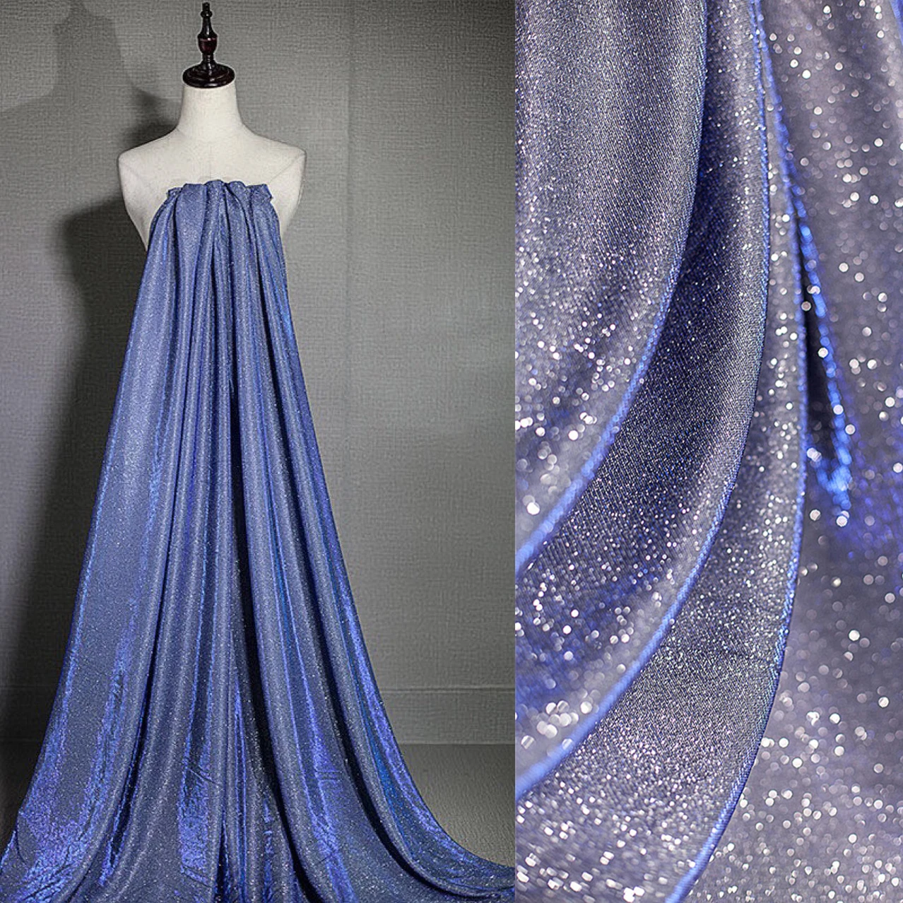 

50cm*150cm Dream Reflective Laser Fabric Starry Sky Highlight Stretch Designer Fabric Creative Party Wedding Dress Fabric