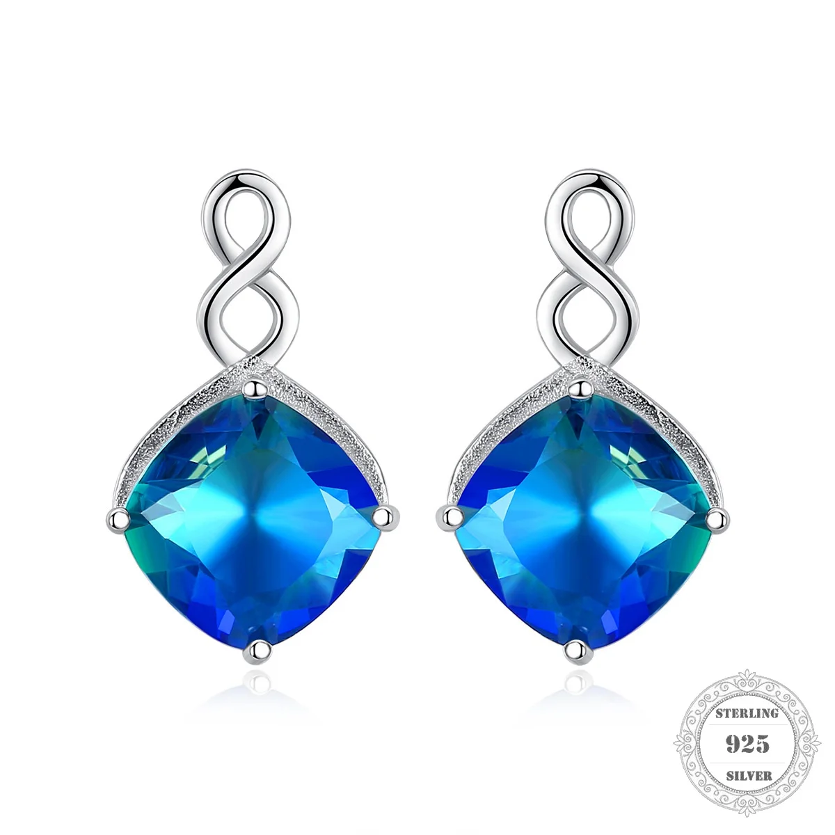 Earrings Blue Gem ,Thomas Beautifully Fashion Good Jewelry For Women,2020 Ts Ear Gift In 925 Sterling Silver,Super Deals