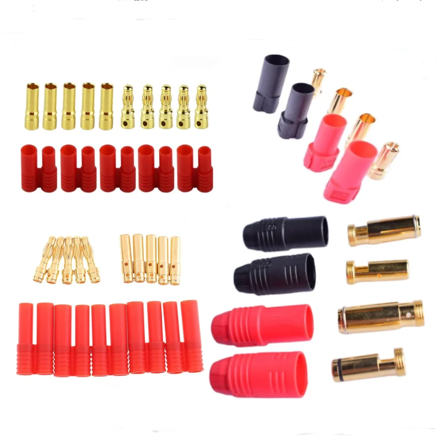 2/3/5/10 Sets HXT 3.5mm 4.0mm Amass AS150 XT150 Gold Bullet Banana Plug Male Female Connector with Housing for Lipo Battery ESC