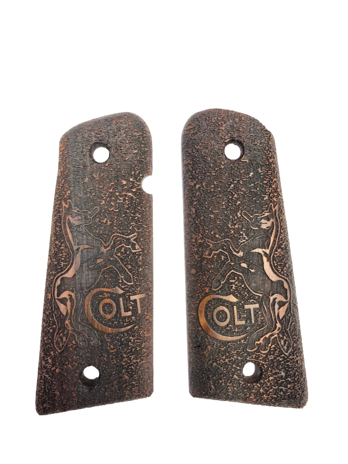 Colt 1911 Custom Laser Cut Colt Logo Wooden Grip