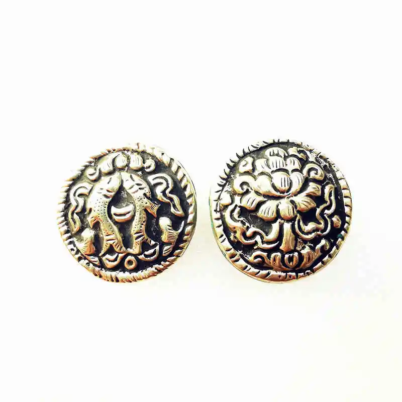 Nepal Handmade Beads Copper Fish Lotus Vintage Beads NBB129