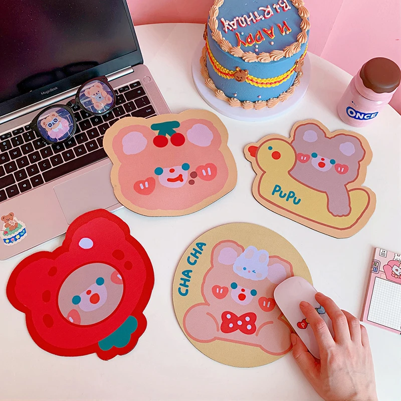 

Kawaii Table Mats Ins Desktop Mat Mini Rabbit Bear Water Coaster Stickers Scrivania Cute Mouse Pad Hot sale deskpad PC Gamer