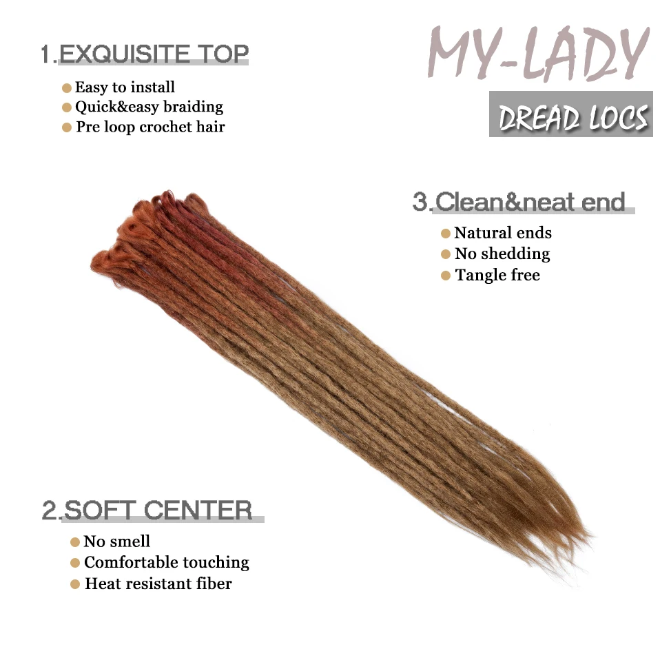 My-Lady 20'' Handmade 5 Strands Synthetic Dreadlocks Hair Extensions Hair Wholesale African Style Braids Hair For Women