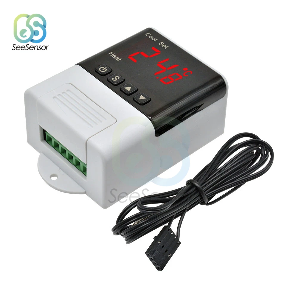 DTC1200 Intellligent Temperature Controller AC110V 220V LED Digital Thermostat Thermometer Temperature Sensor Cooling Heating