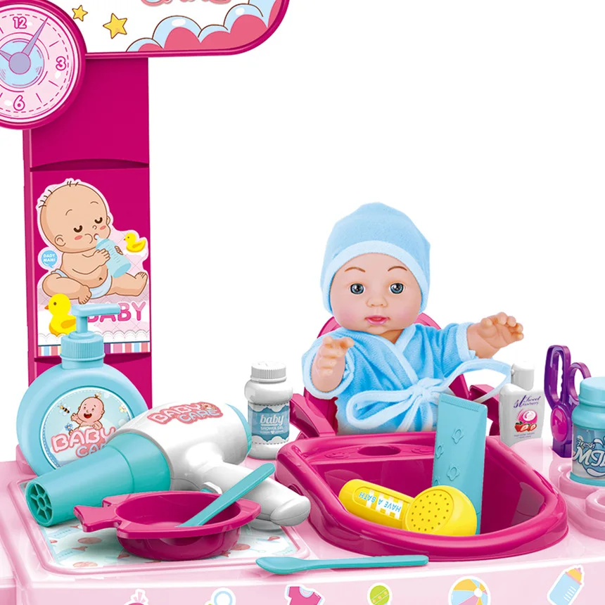 Novo natal meninas brinquedos conjunto 28 pçs 72cm crianças fingir jogar enfermeira médico bebê casa de cuidados médicos mesa brinquedos kit brinquedo educativo conjunto