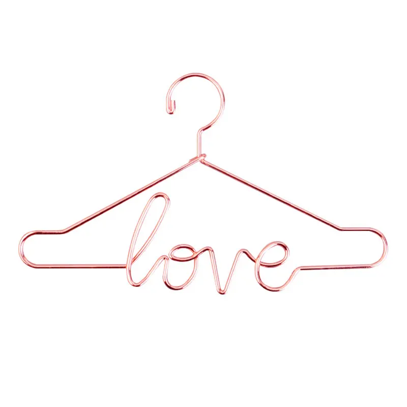 Color electroplating creative metal accessories BJD hanger 3/6 point cotton doll mini love small clothes hanging 20pcs