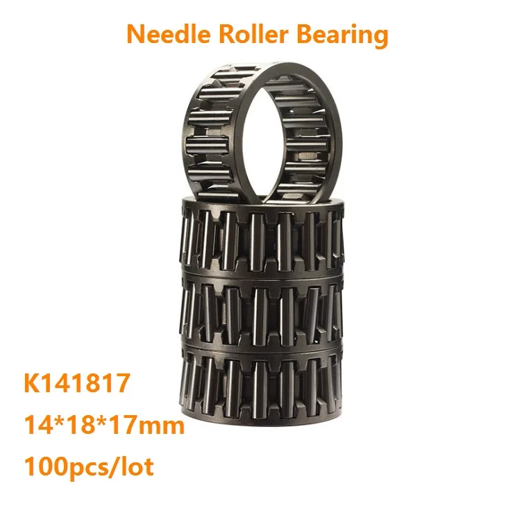 

100pcs/lot K141817 K14X18X17 Needle Roller Bearing 14×18×17mm Radial Needle roller and cage assemblies 14*18*17mm