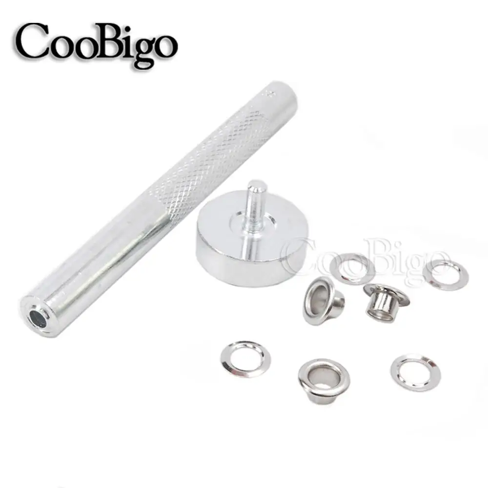 مختلط اللون الثقوب المعدنية الملابس العيينة سكرابوكينغ الأحذية حزام غطاء حقيبة العلامة موضة الجلود Craft بها بنفسك الحرفية ملحق ثقب 5 مللي متر 100 قطعة #4