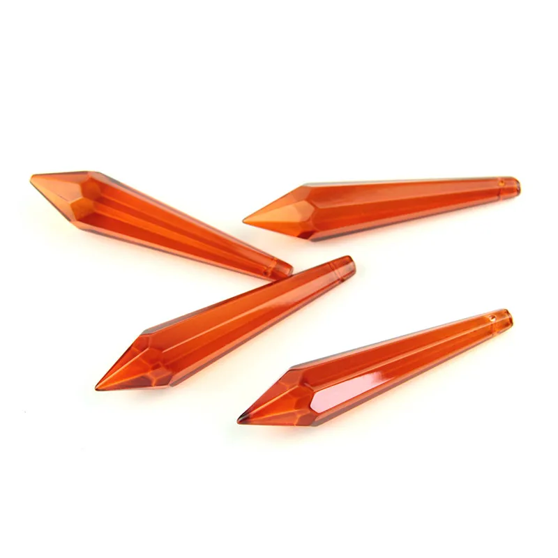 

Orange Red 30pieces 60mm Icicle Prism Drop Shape Crystal Parts Chandelier Pendants For Home/Wedding Lamp Decor