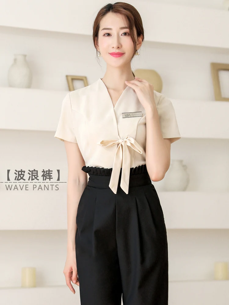 

Beautician Work Clothes Set Summer Hotel Salon Front Desk Manager Shopping Guide Beauty Uniform