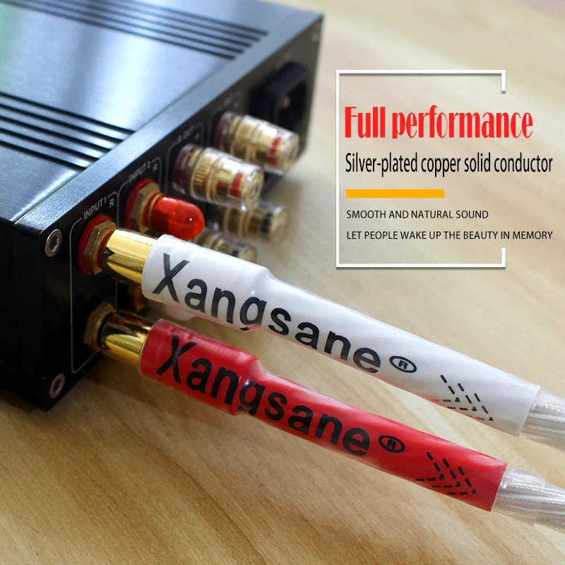 Câble de signal audio plaqué argent en cuivre monocristallin HIFI Odi.n 360 °   Feuille d'argent torsadée toronnée câble rca vers rca hifi