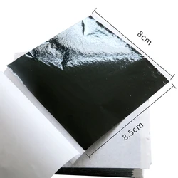 Imitation Gold Foil Gilded Leaf Paper Sheets 8X8.5cm Black for Art Nails and Christmas Decoration Fu