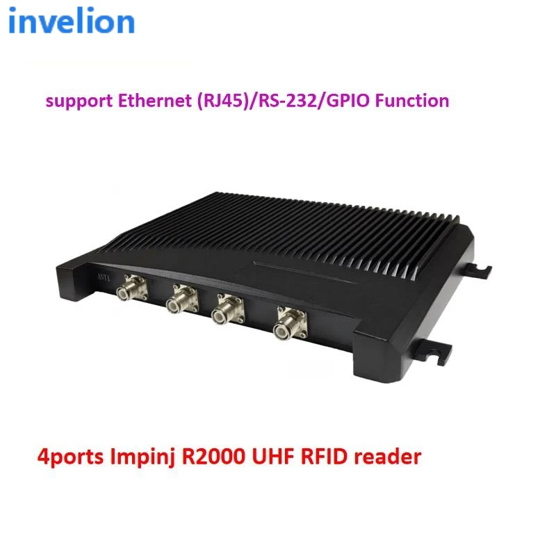 4 ports impinj r2000 uhf rfid reader ethernet (RJ45) communication inetrface serial port RS232 for warehouse asset inventory