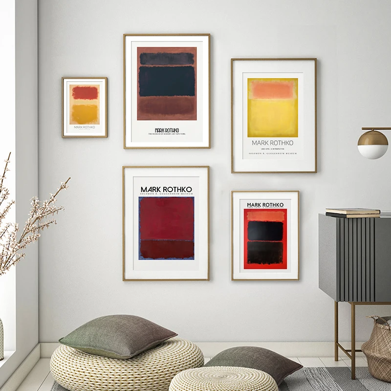 Abstract Museum Exhibition Poster Mark Rothko Canvas Print Painting Modern Art Picture for Living Room Home Gallery Wall Decor
