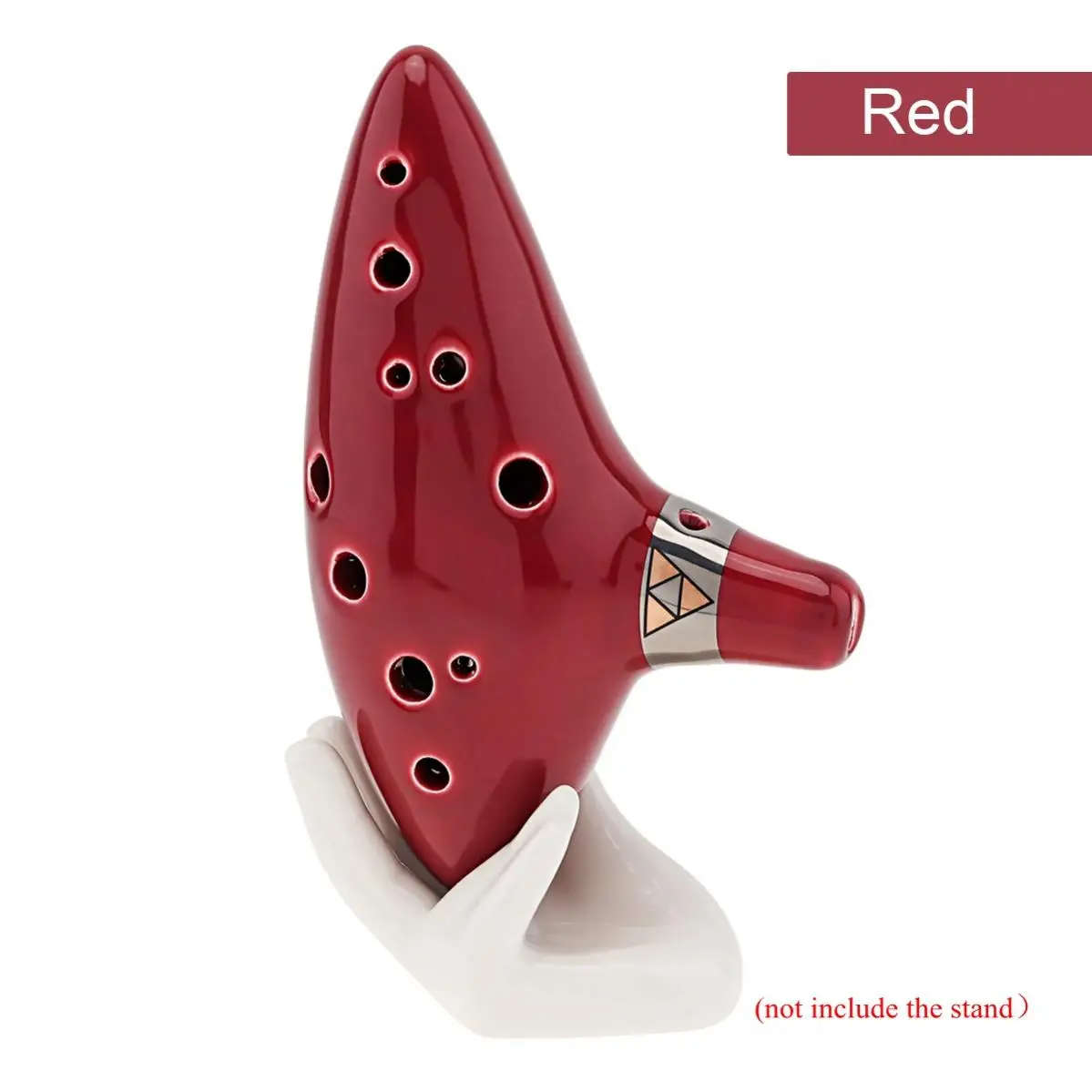 1 set 12 Hole Ocarina Ceramic Alto Mid Tone Tone C Flute Instrument Red Green Brown