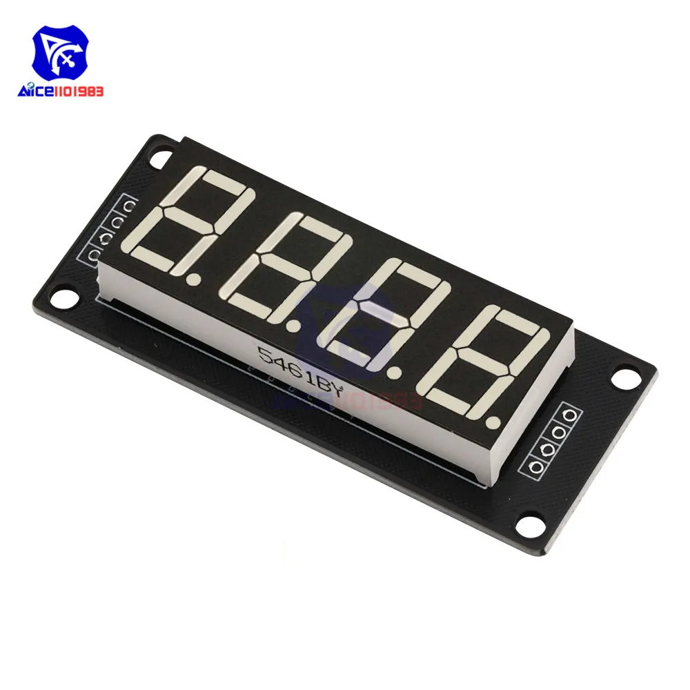 Diymore TM1637 0.56 "4 bits Module d'affichage à Tube LED numérique décimal 7 Segments jaune/blanc/rouge/vert/bleu pour Arduino