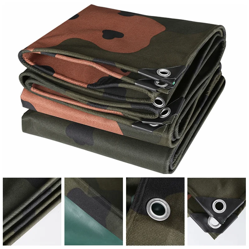 0.35mm Camouflage Tarpaulin PVC Coated Rainproof Cloth Outdoor Awning Truck Canopy Waterproof Oilcloth Oxford Cloth Shading Sail