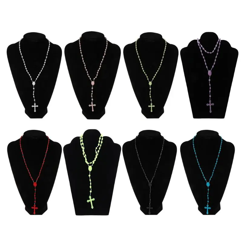 Plastic Rosary Beads Luminous Necklace Catholicism Prayer Religious Jewelry