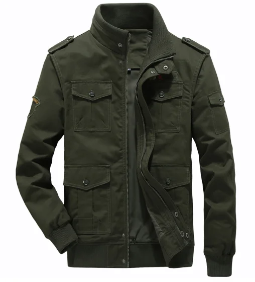 Chaqueta táctica militar para hombre, abrigo de talla grande M ~ 6XL, 100% algodón, para piloto, aviador, Invierno