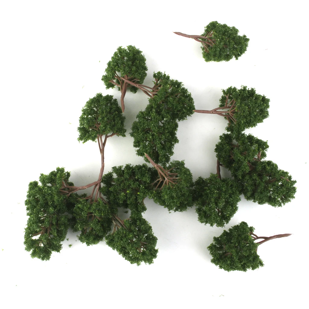 20pcs Model Tree 7.5cm Green, Train Railroad Architecture Diorama N Scale for DIY Crafts or Building Models