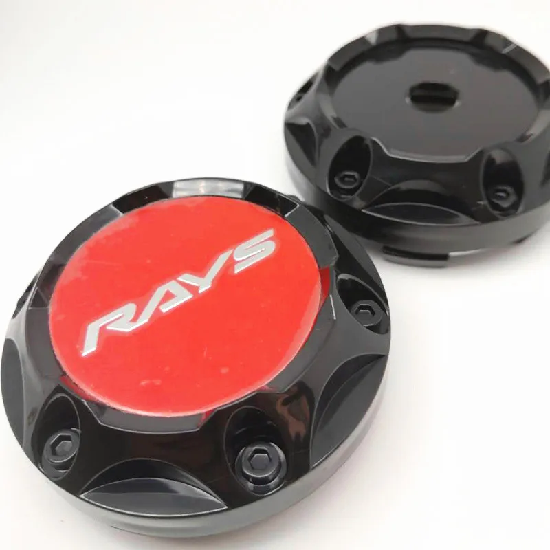 4pcs 68mm 64mm Wheel Center Cap Hubcaps for Rays Racing Car Styling Rims Emblem Cover