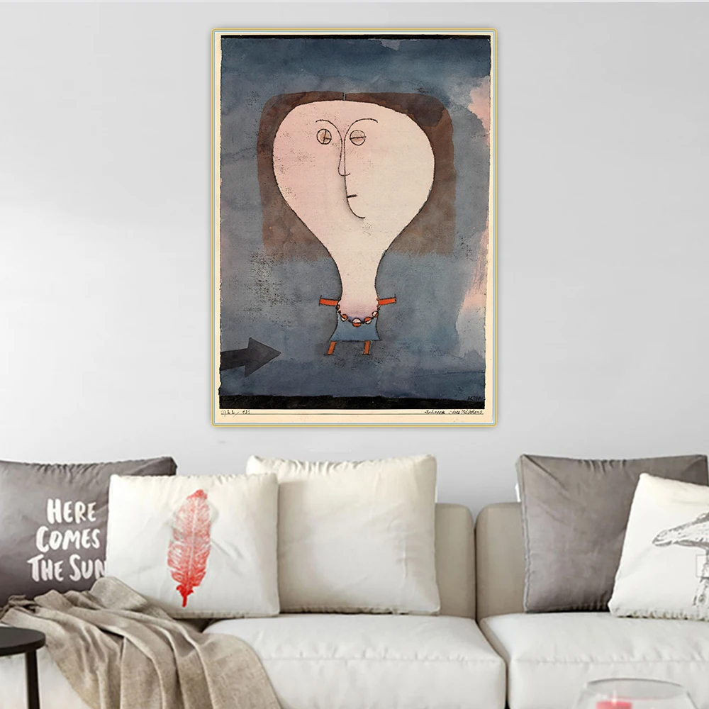 Paul Klee《Fright of a Girl》Canvas Art Oil Painting Aesthetic Artwork Picture Wall Hanging Decor Home Living Room Decoration