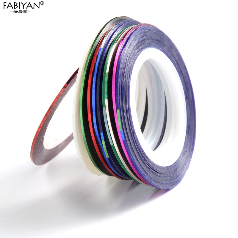 100pcs Multicolor Rolls Strip Striping Tape Line Wrap Tips Decoration Sticker DIY Nail Art Manicure Professional