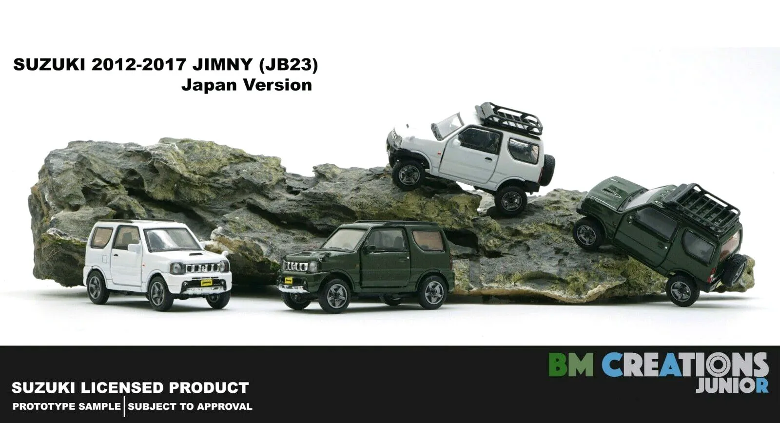 Jimny JB23-coches en miniatura de BM Creations JUNIOR, juguetes fundidos a presión de 3 pulgadas, regalo de colección, escala 1/64, nuevo