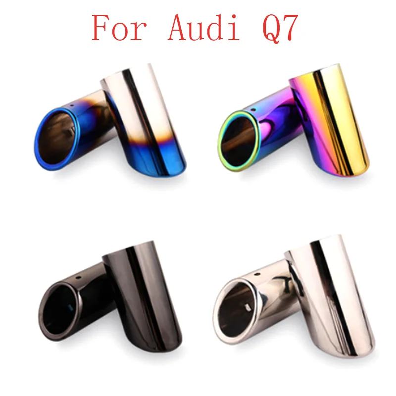 

2PCS/Set Car Exhaust Tailpipe Muffler Tube For Audi Q7 2006-2013 Stainless Steel Slip On Accessories Blue / Silver / Black Style