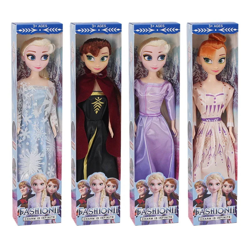 New 30cm Toys Princess Anna&Elsa Doll Girls 6 Movable Joints Birthday Gifts Cute Girls Pelucia Boneca Juguetes Titto Gift Set