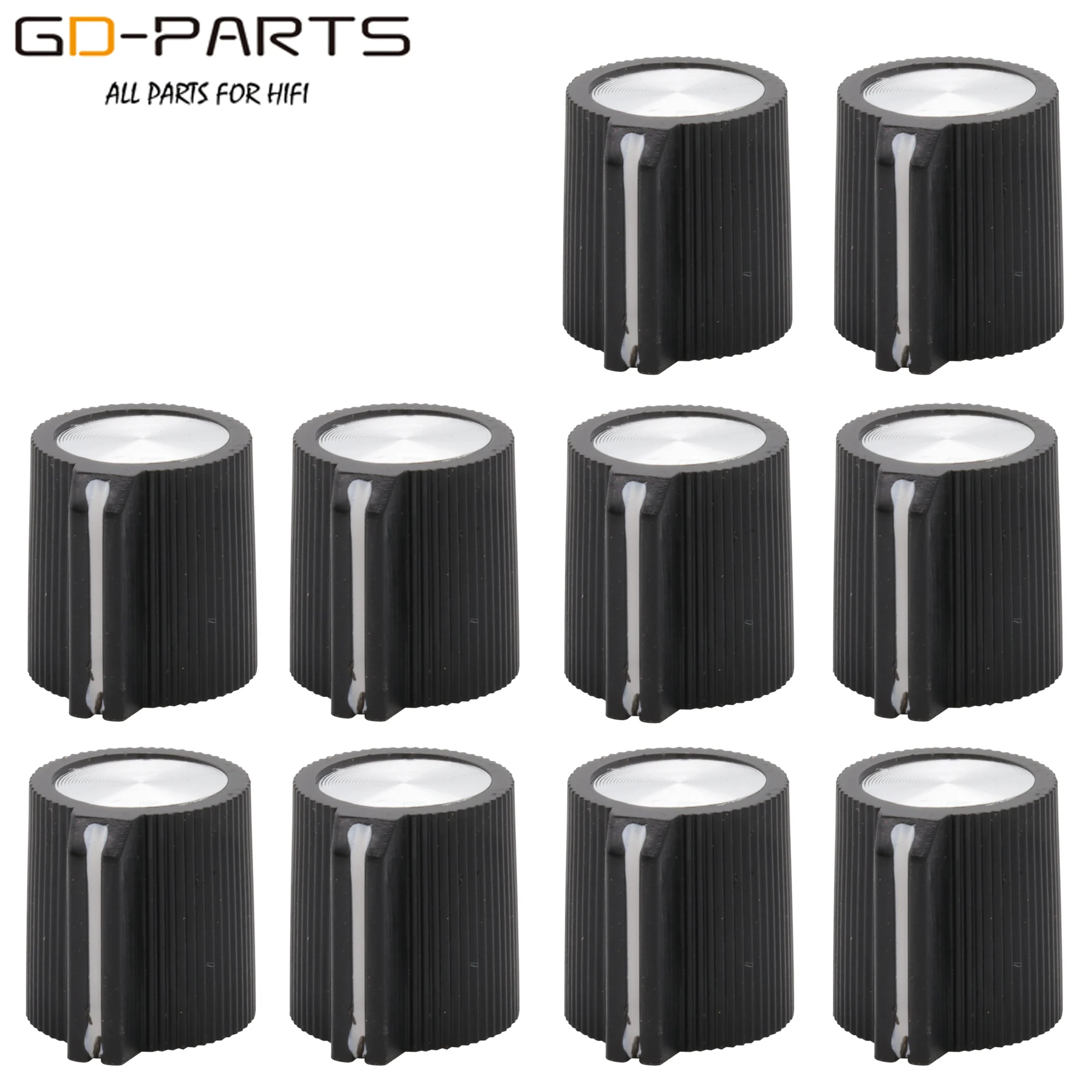 14*16mm Plastic Set Pointer Knob Mirror Cap For Guitar Bass AMP Effect Pedal Overdrive 1/4" 6.4mm Brass Shaft Hole 10PCS - Image 3