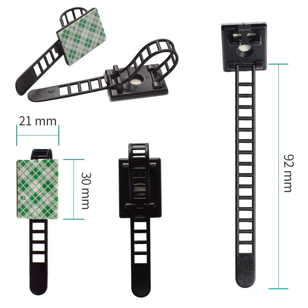 10/20/50/100PCS Self-Adhesive Cable Clips Management Charging Power Organizer Holder Line Fixed Clamp Adjustable Strap Holder