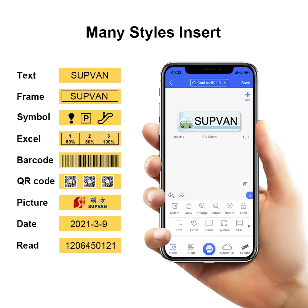 Supvan T10 Label Sticker or Label Printer Mini Portable Bar Code Wireless Bluetooth Thermal Label Maker