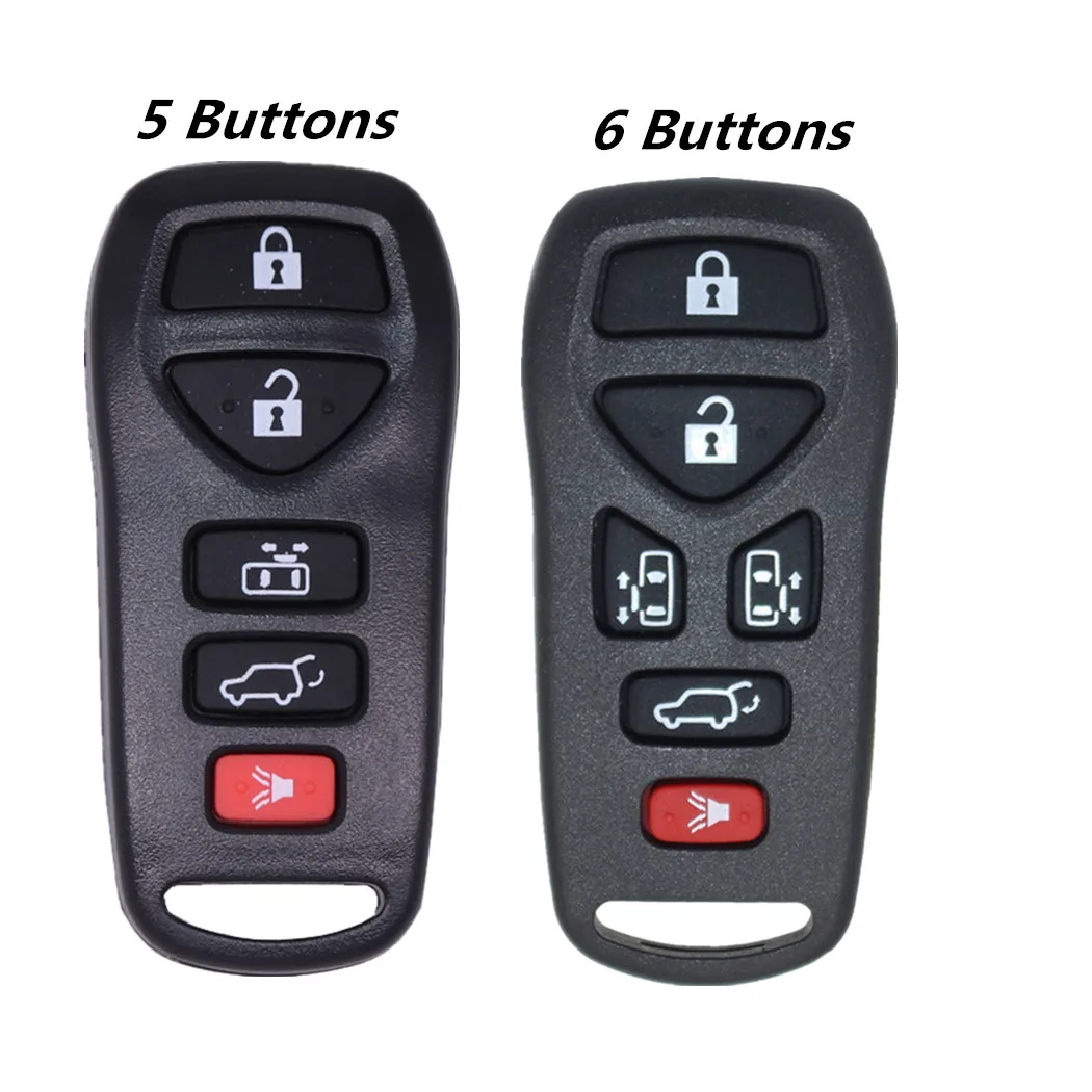 WFMJ Replacement for 2004 2005 2006 2007 2008 2009 Nissan Quest Mini Van Keyless 5 6 Buttons Remote Smart Key Case Shell Fob