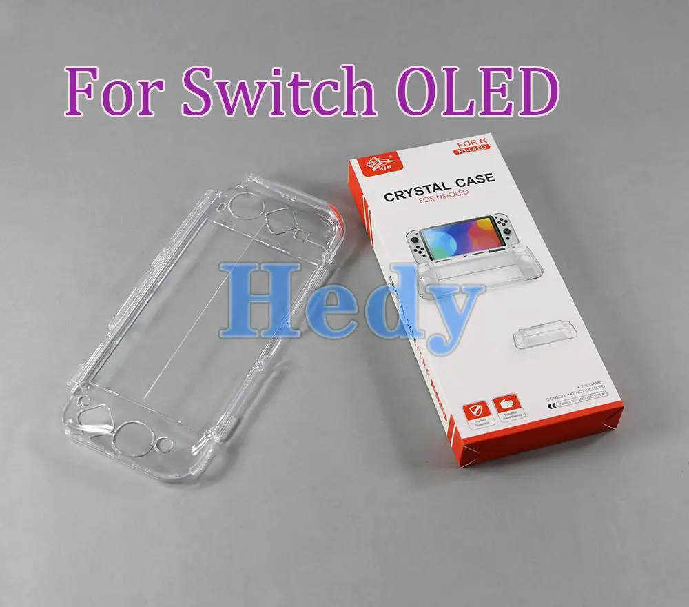 1PC Crystal Clear Console Shell for Nintendo Switch OLED Protective Case Crystal Transparent Cover Anti-fall Shockproof Guard