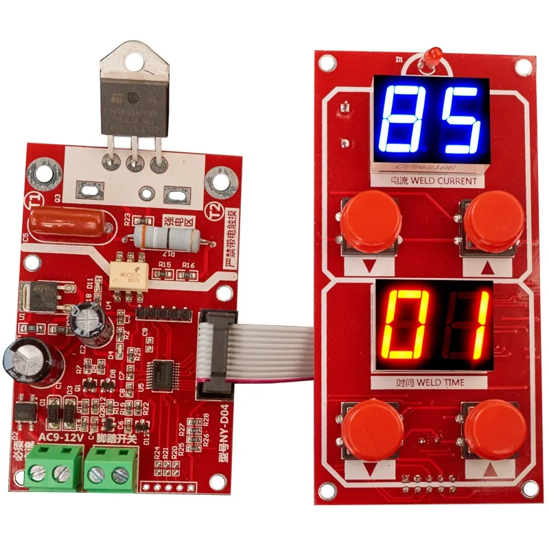 

NY-D04 DIYSpot Welder Transformer Controller Adjust Time Current Digital Display