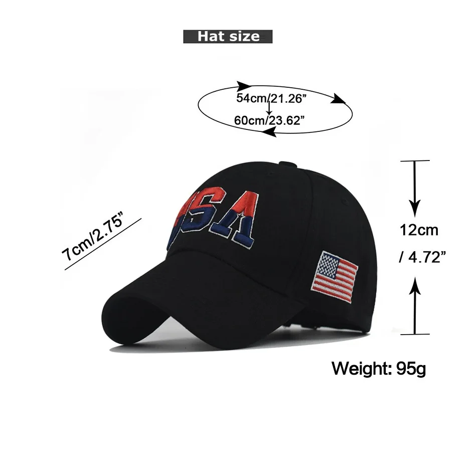 High Quality American Flag Baseball Cap For Men Embroidery USA Snapback Hat for Men&Women Bone Gorra Casquette Fashion Hat