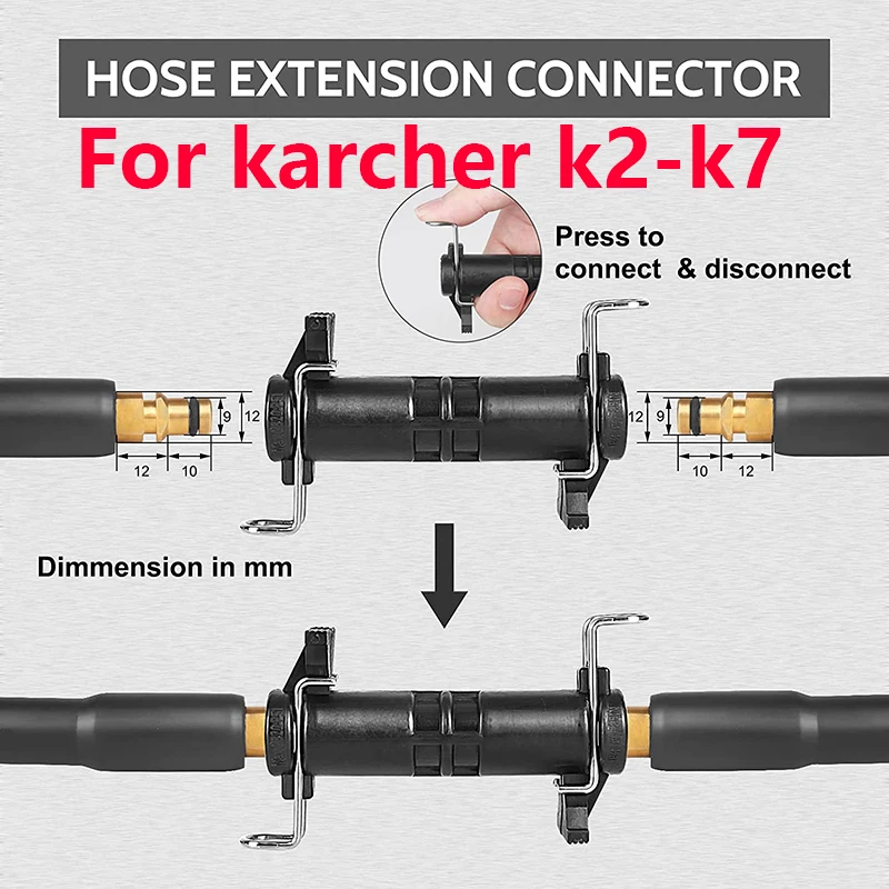 Roue Tuyau de Lavage à Haute Pression pour Voiture pour Nettoyeur Karcher k7 k5 k4 karcher accessoires, Cordon d\'Extension pour Nettoyage, pistolet