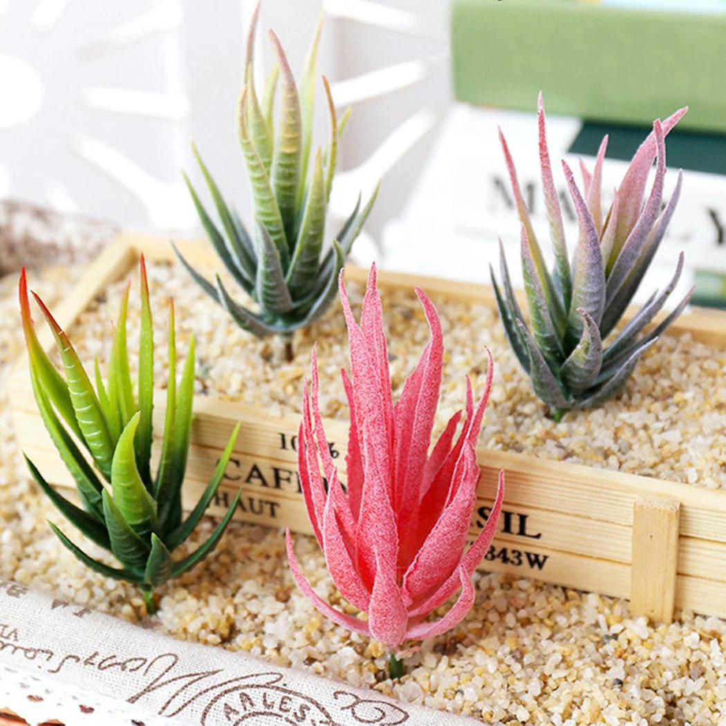 2PCS Artificial Succulent Plants Aloe Artificial Plants Landscape Fake Flower Arrangement Home Garden Decor