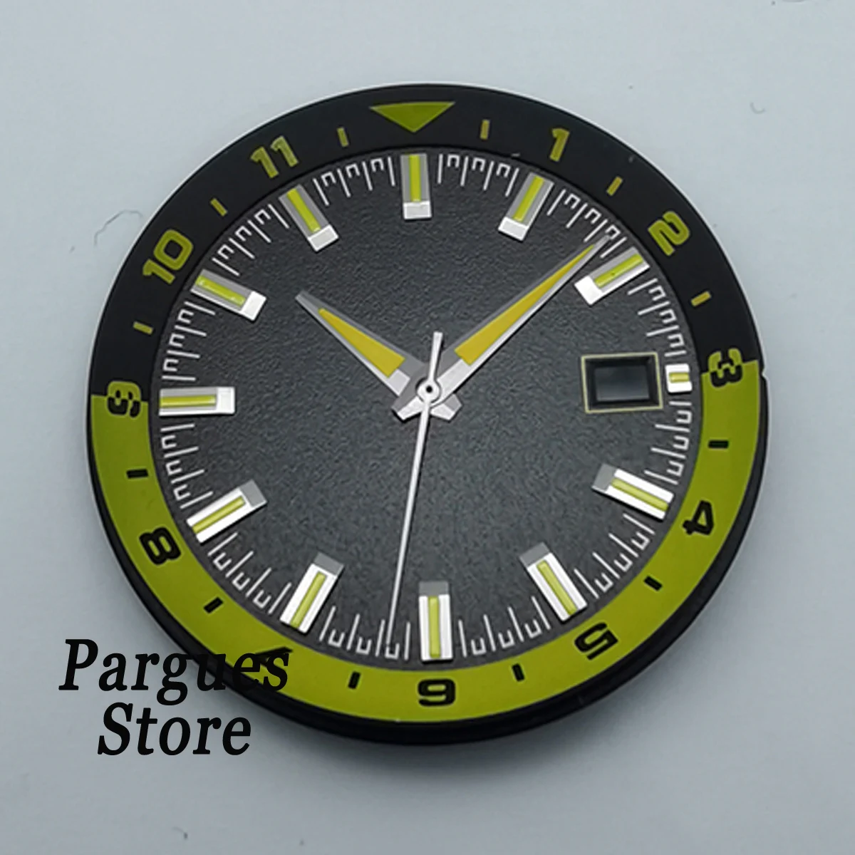 36.5mm sterile green luminous watch dial hands black/blue/yellow/white fit nh35 nh36 movement watch