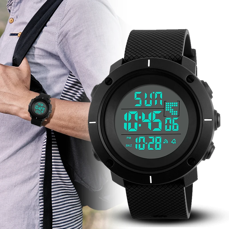 SKMEI 1213 Fashion Outdoor Sport LED Digital Wristwatches Men Multifunction Chronograph 5Bar Waterproof Alarm Clock reloj hombre