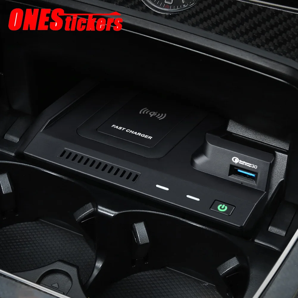 

For Mercedes Benz C GLC Class W205 X253 AMG C43 C63 2016-2021 Car QI Phone Wireless Charger USB Charging Plate Case Accessories