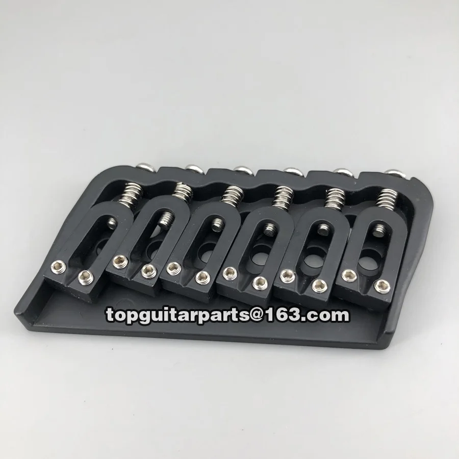 6 String Multi-Scale Fixed Guitar Bridge 18 degree angle Black