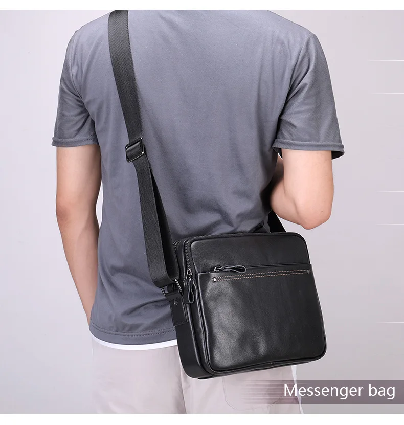 Echt Lederen Schoudertas Voor Mannen Crossbody Tas Mannen Messenger Bag Mode Casual Man Crossbody Handtas Mannelijke Sling Bag