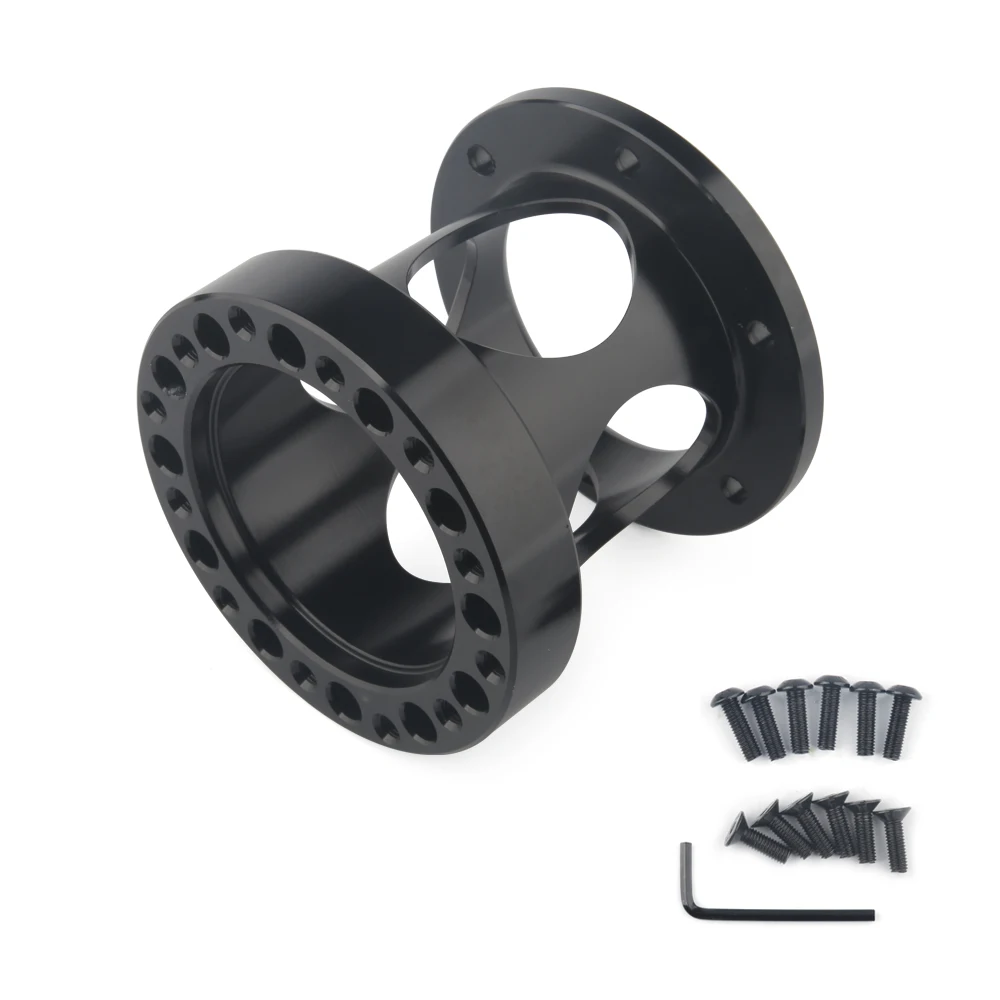 New hollow out Universal Steering Wheel Hub Spacer 12/51/76/101 mm Steering Wheel Hub Boss Kit Adapter Spacer Black