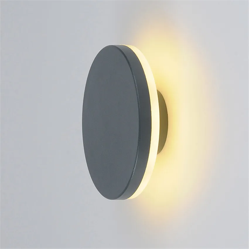 LED Outdoor Waterproof Wall Light Round LED Garden Wall Lamp Aisle Light Exterior Wall Balcony Corridor Aluminum Lighting
