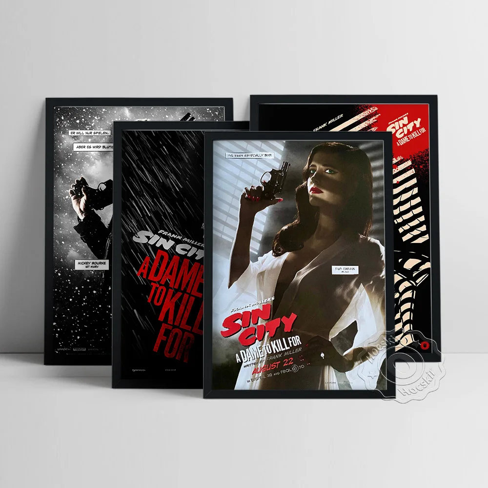 Sin City Movie Poster, Black White Film Character Wall Painting, Sin City Wall Stickers, Killer Abstract Wall Picture, Fans Gift