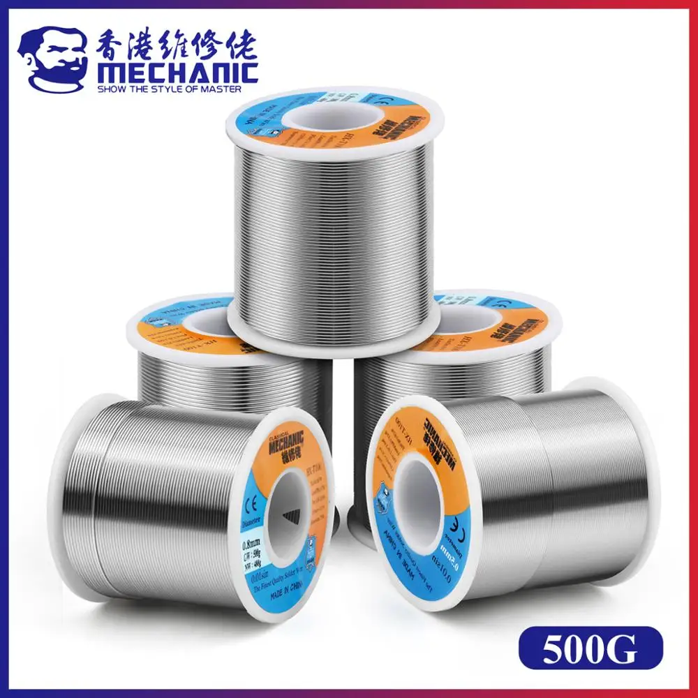 MECHANIC HX-T100 500g 63%/37% Mild Rosin Core 183℃ Melting Point 0.5-1.2mm Solder Tin Wire Welding Flux 1.0-3.0% Iron Cable Reel