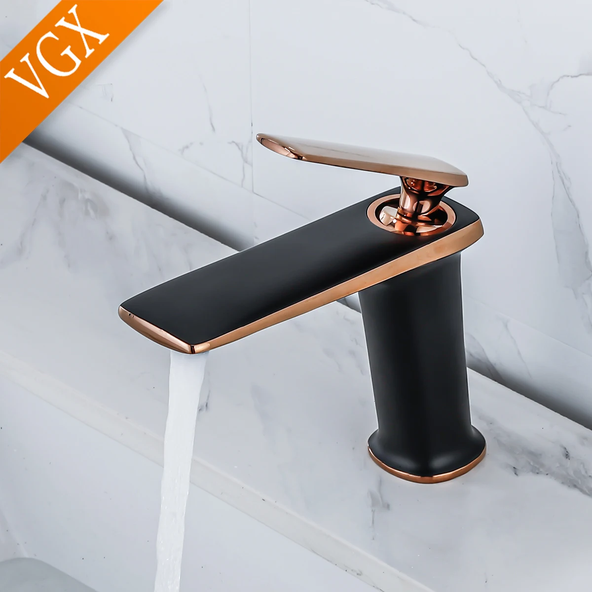 VGX Bathroom Faucets Basin Mixer Sink Faucet Gourmet Washbasin Taps Water Tap Hot Cold Tapware Brass Chrome Black White Gold