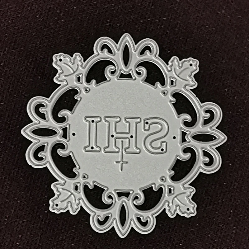 Etched IHS Cross Metal Cutting Dies New Handcraft Knife Blade Die Mold Stencils Scrapbooking Card Decor Embossing Die Cuts